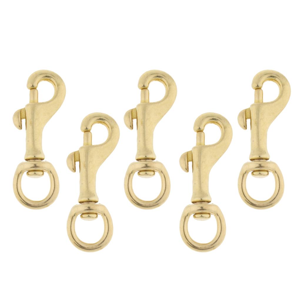 5 Pieces Brass Swivel Trigger Clip Lobster Clasp Keychain Snap Hook 55x11mm