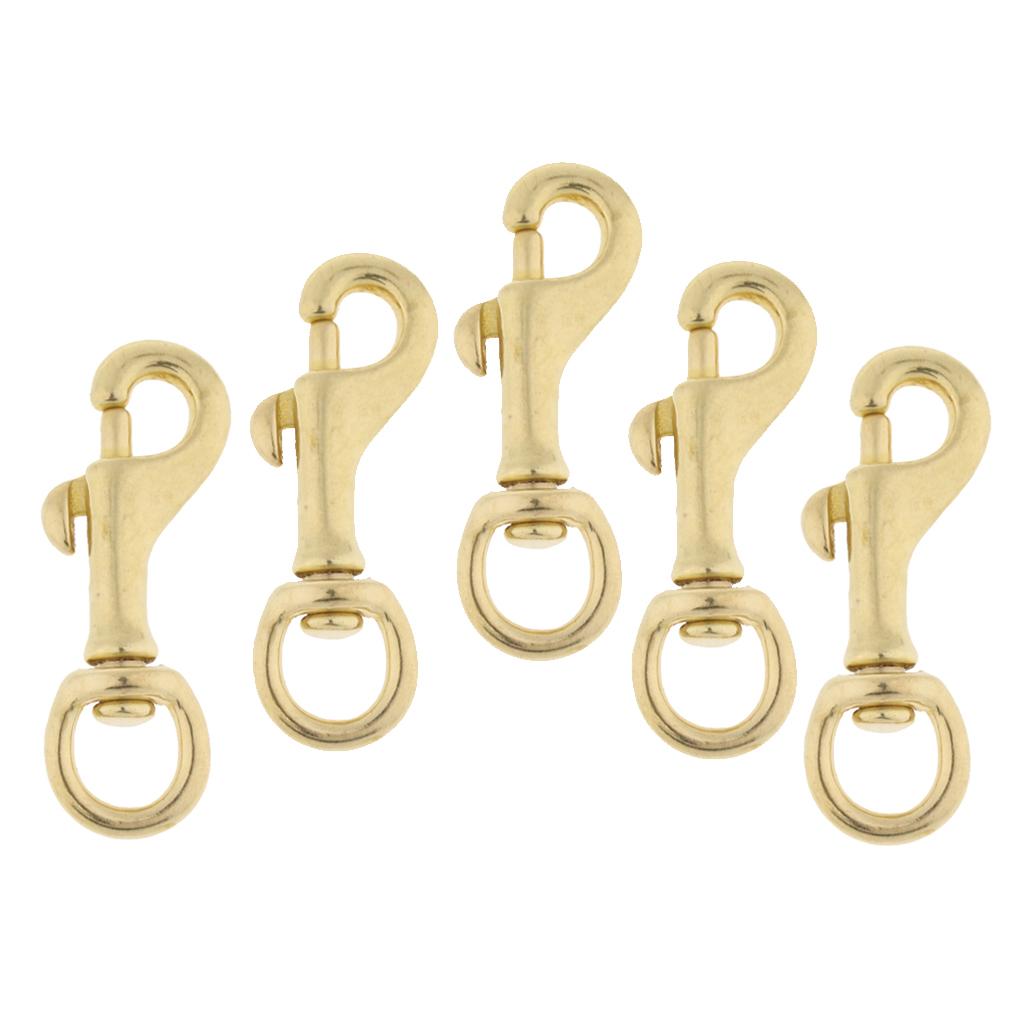 5 Pieces Brass Swivel Trigger Clip Lobster Clasp Keychain Snap Hook 57x13mm