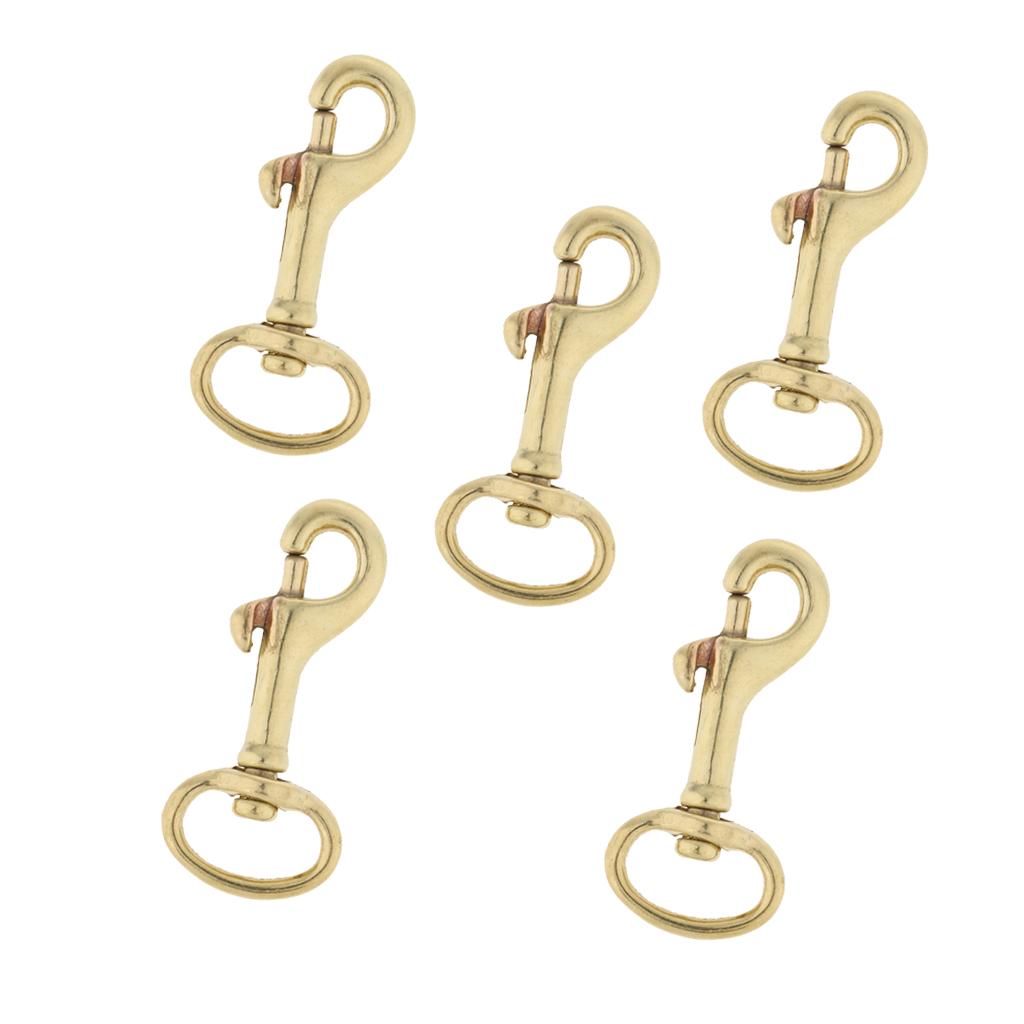 5 Pieces Brass Swivel Trigger Clip Lobster Clasp Keychain Snap Hook 60x20mm