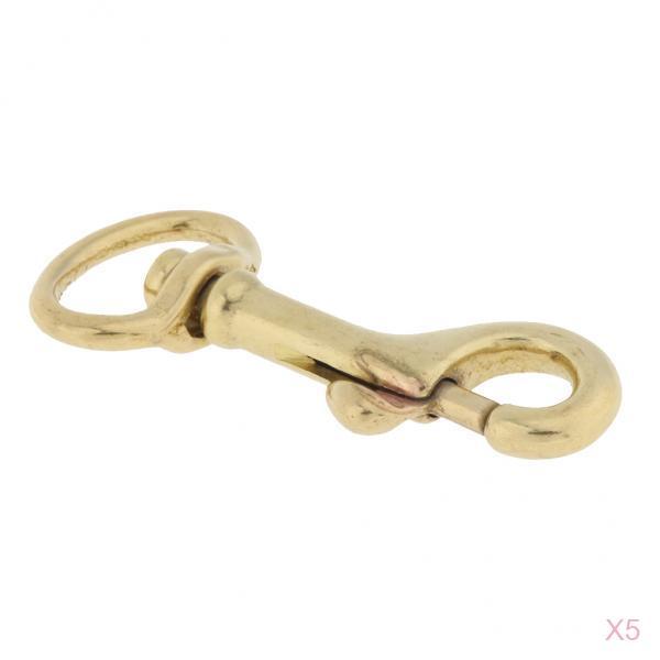 5 Pieces Brass Swivel Trigger Clip Lobster Clasp Keychain Snap Hook 60x20mm