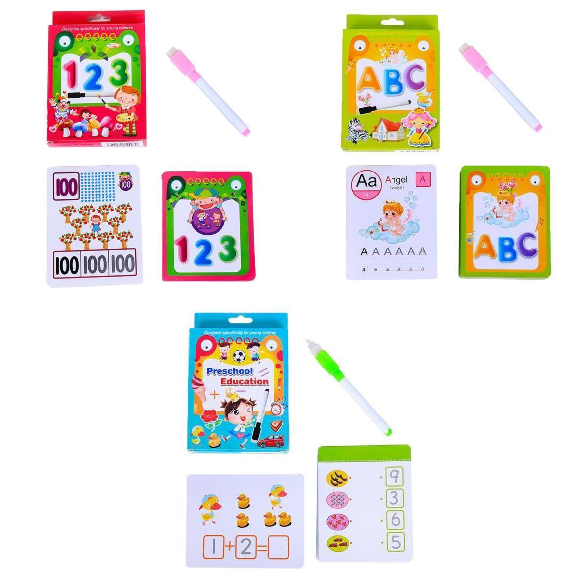 35pcs Number,Letter &Math Flash Cards for Kindergarten Toddlers Preschool