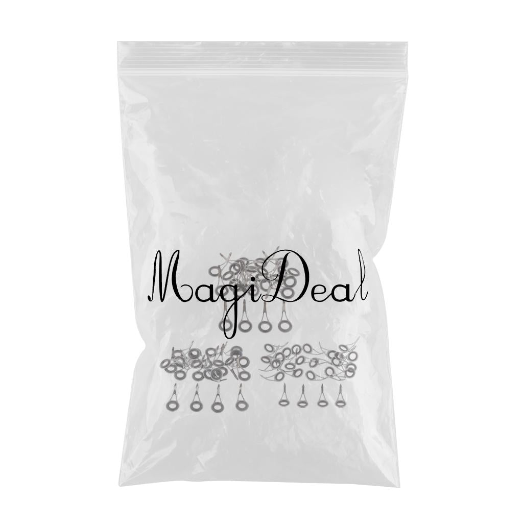 75pcs Single Leg Fishing Rod Guides Eye Ring DIY Rod Repair Kit