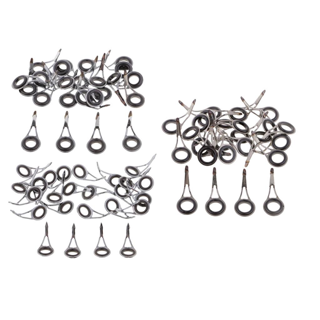 75pcs Single Leg Fishing Rod Guides Eye Ring DIY Rod Repair Kit