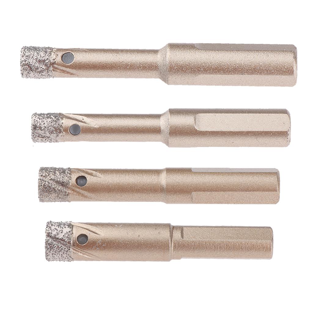 4x Diamond Holesaw Tile Glass Slate Porcelain Marble Drill Bits Tools 6-12mm