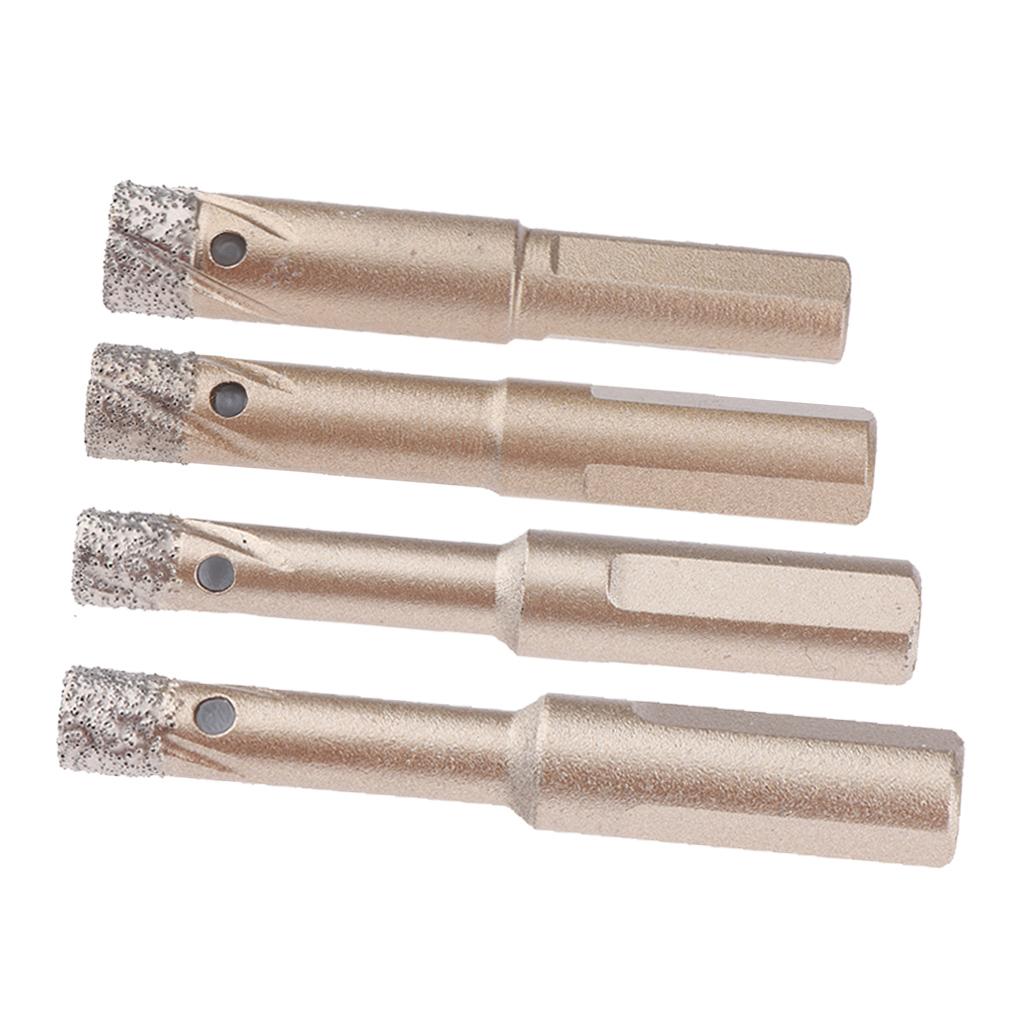 4x Diamond Holesaw Tile Glass Slate Porcelain Marble Drill Bits Tools 6-12mm