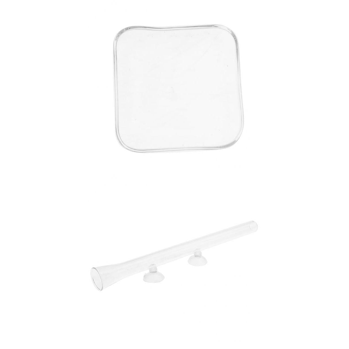 Aquarium Fish Tank Shrimp Feeding Food Dish Square+Feeding Tube Holder 300mm