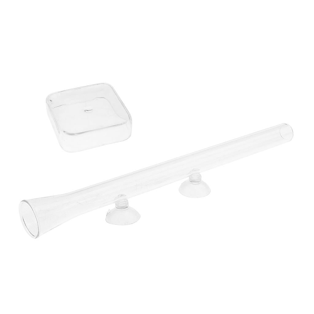Aquarium Fish Tank Shrimp Feeding Food Dish Square+Feeding Tube Holder 300mm