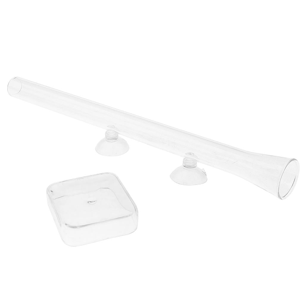 Aquarium Fish Tank Shrimp Feeding Food Dish Square+Feeding Tube Holder 300mm