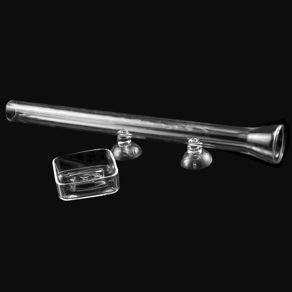 Aquarium Fish Tank Shrimp Feeding Food Dish Square+Feeding Tube Holder 300mm