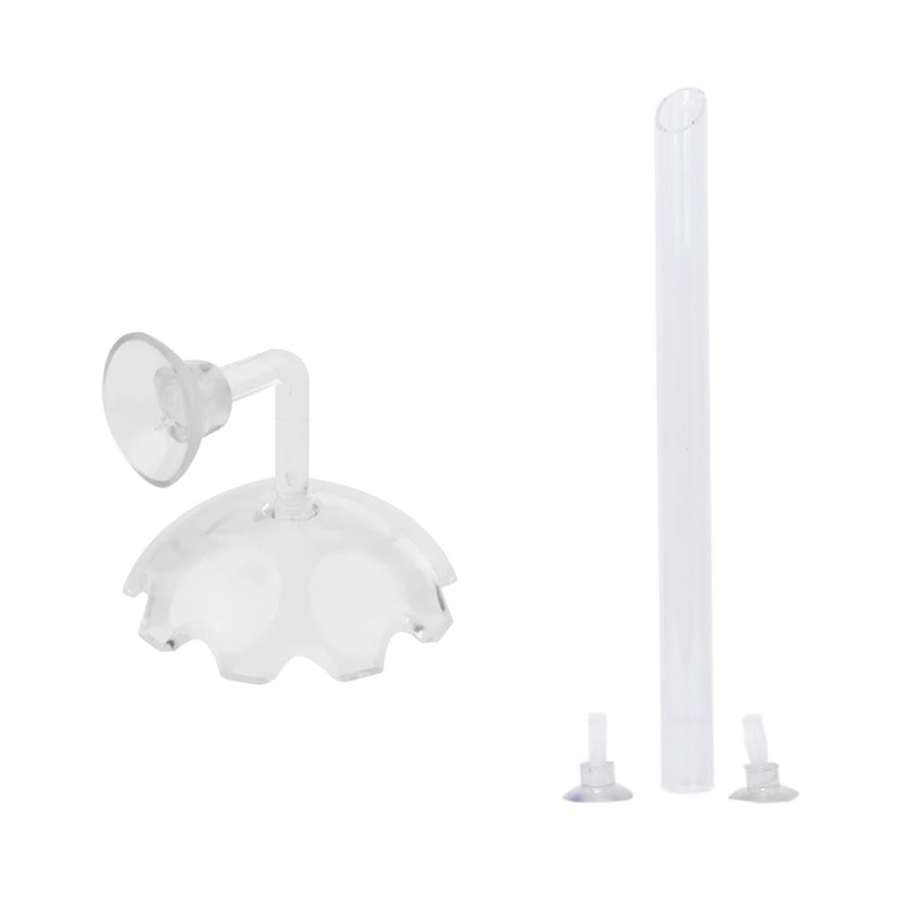 2 Pcs Aquarium Fish Tank Shrimp Feeding Dish Tray Feeder Food Tube 27cm