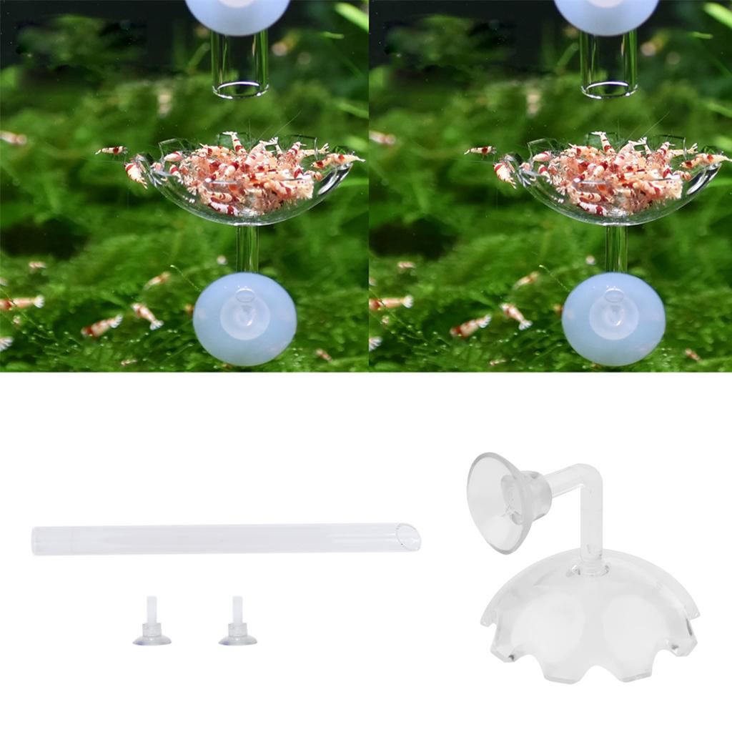 2 Pcs Aquarium Fish Tank Shrimp Feeding Dish Tray Feeder Food Tube 27cm