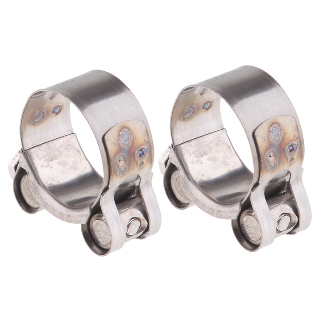 2Picees Exhaust Clamp Clip Stainless Steel Muffler Silencer Clamps 32-35mm
