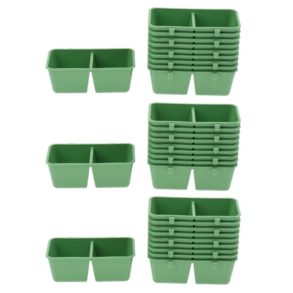 30Pcs 2in1 Bird Parrot Food Water Plastic Bowl Cups Pigeons Feeding Feeder