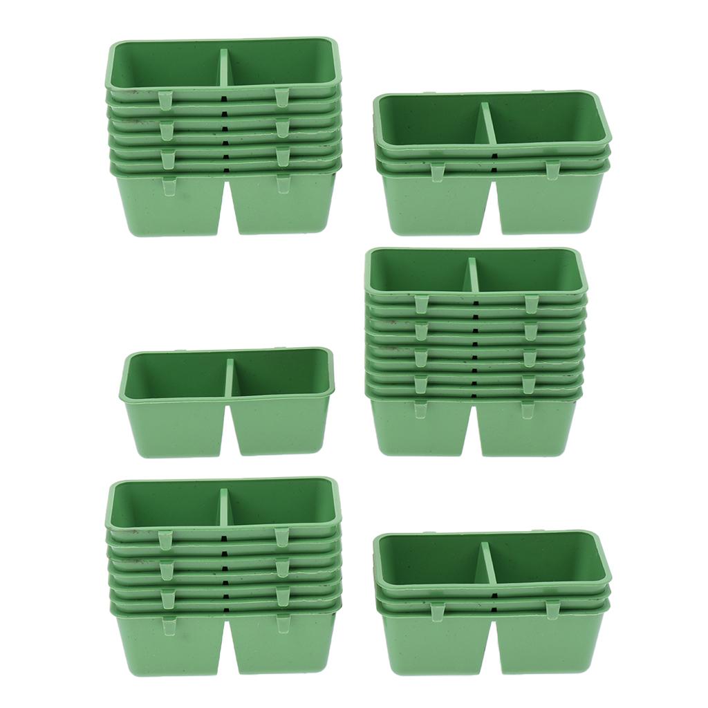 30Pcs 2in1 Bird Parrot Food Water Plastic Bowl Cups Pigeons Feeding Feeder