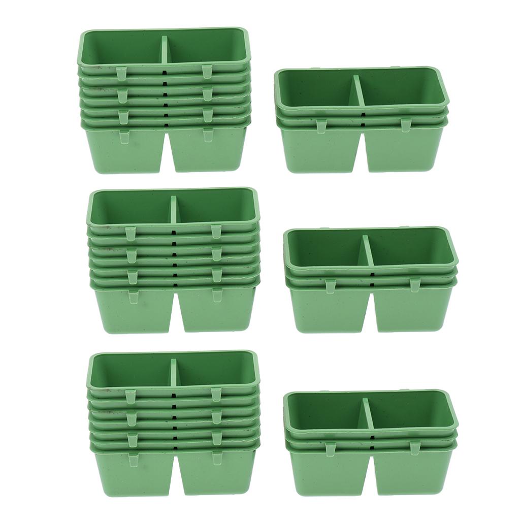 30Pcs 2in1 Bird Parrot Food Water Plastic Bowl Cups Pigeons Feeding Feeder