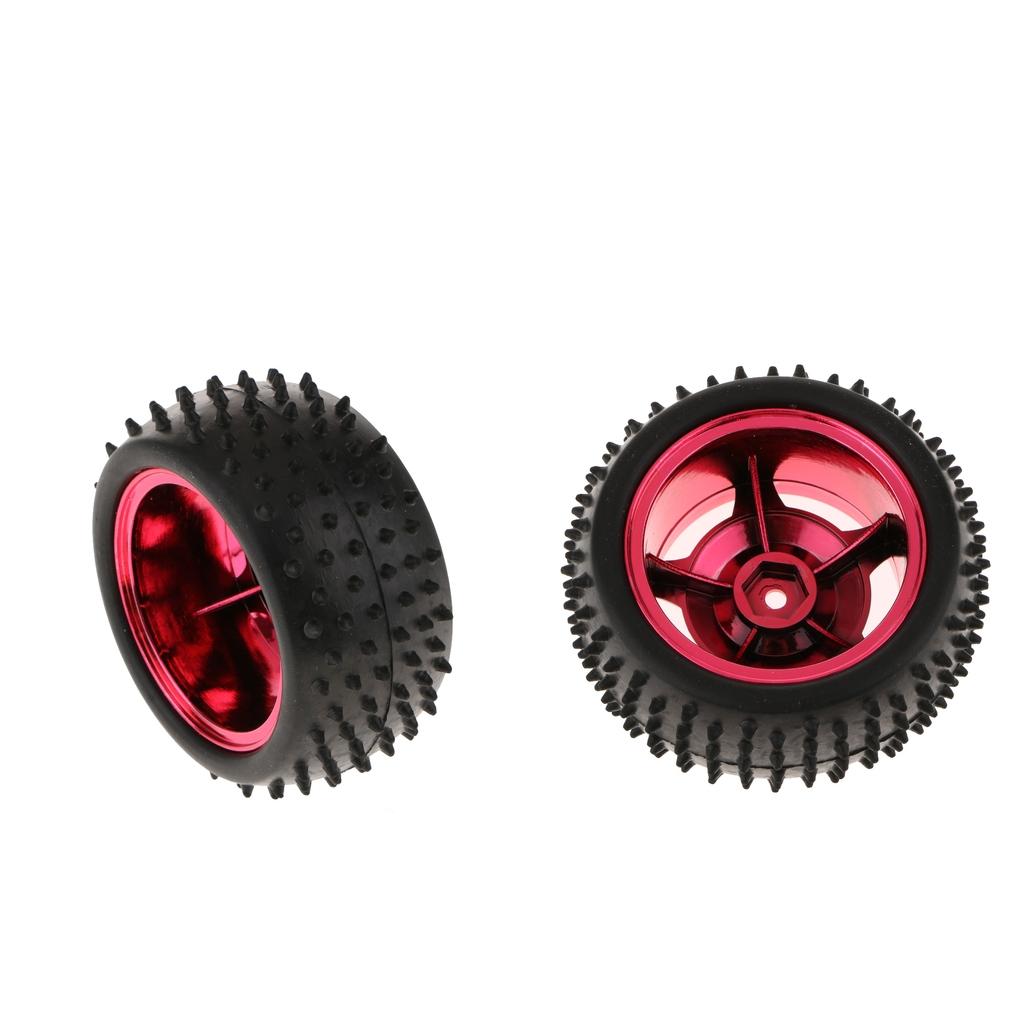 2Pcs Small Smart Car Model Robot Rubber Tire Wheel 85x38mm for Red