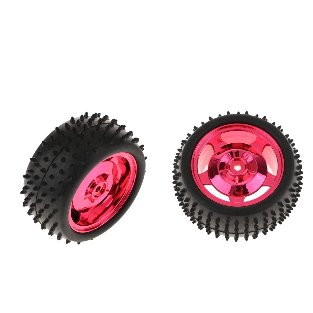 2Pcs Small Smart Car Model Robot Rubber Tire Wheel 85x38mm for Red