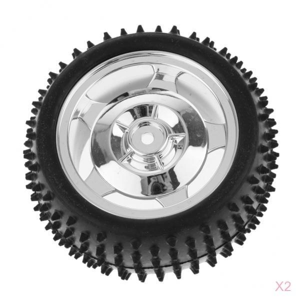 2Pcs Small Smart Car Model Robot Rubber Tire Wheel 85x38mm for