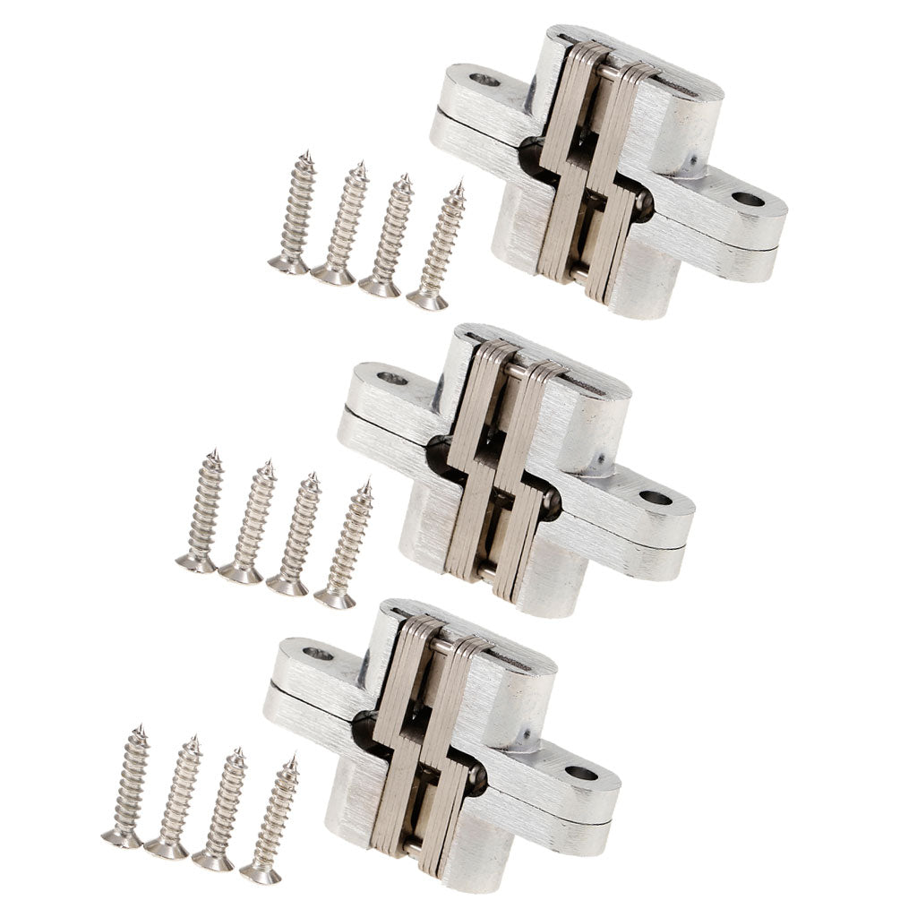 3 Heavy Duty Cross Hinge Invisible Folding Door Worktop Furniture Hinges