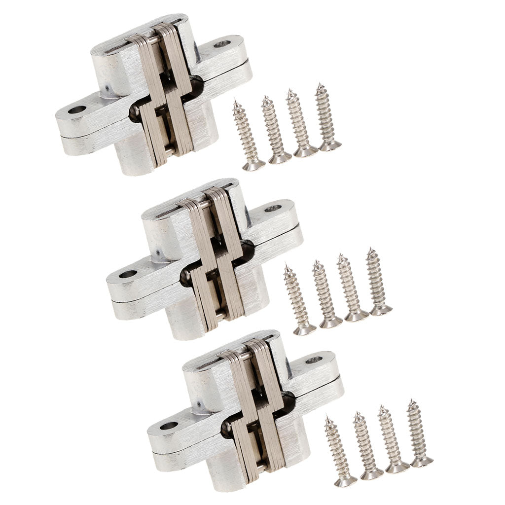 3 Heavy Duty Cross Hinge Invisible Folding Door Worktop Furniture Hinges