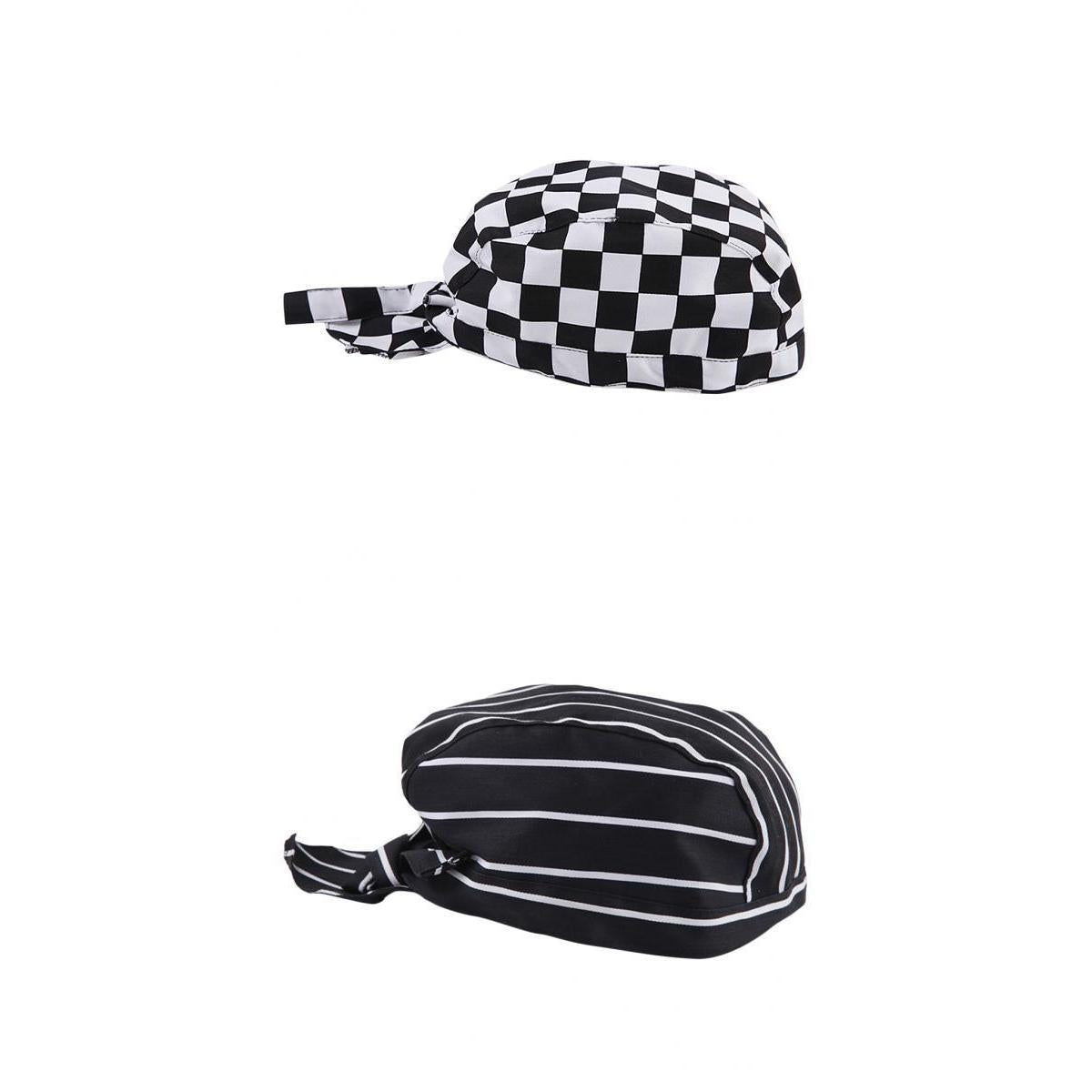 2Pcs Unisex Catering Chef's Headwrap Bandana Hat Head Do Tied Caps