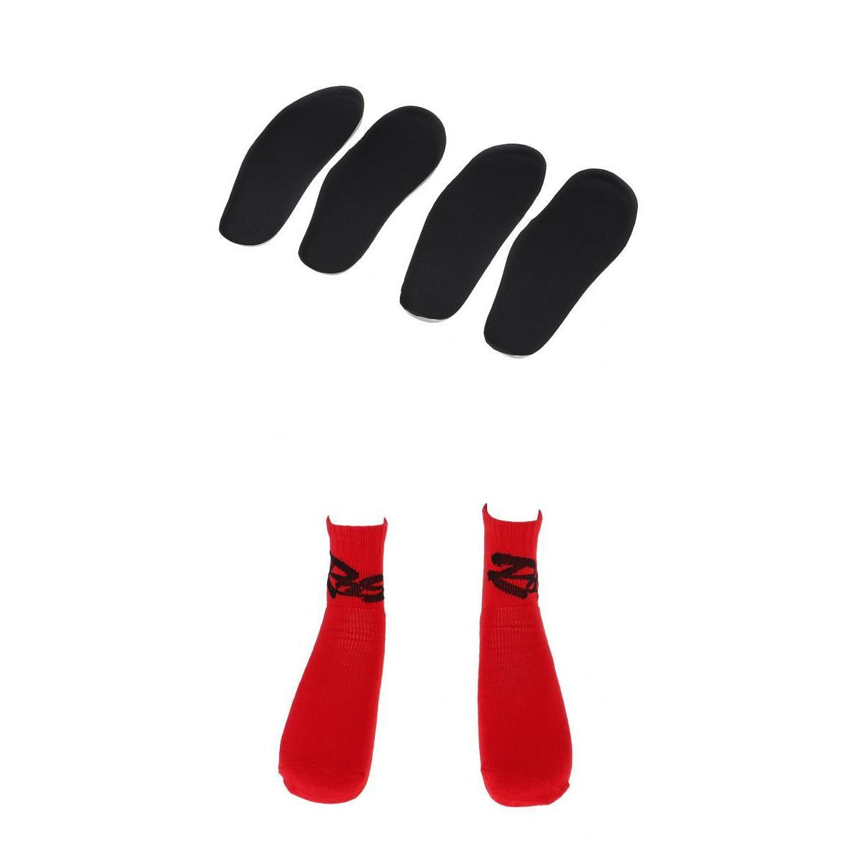 2 Pairs Child Skating Cotton Warm Socks Stockings + Skates Insoles Red M