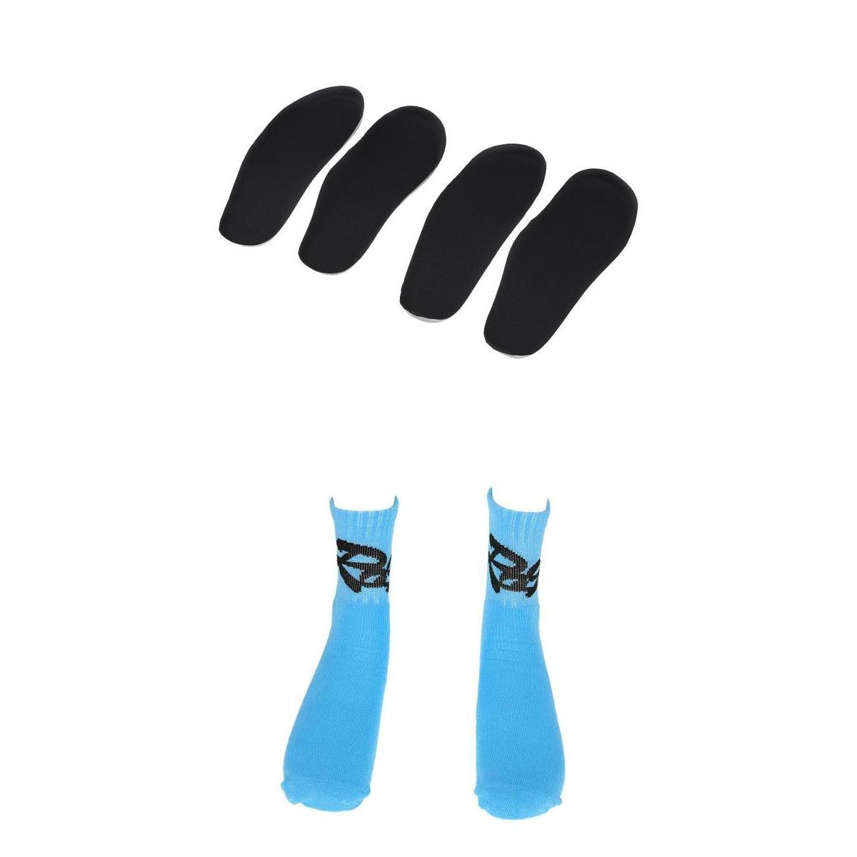 2 Pairs Child Skating Cotton Warm Socks Stockings + Skates Insoles Blue M