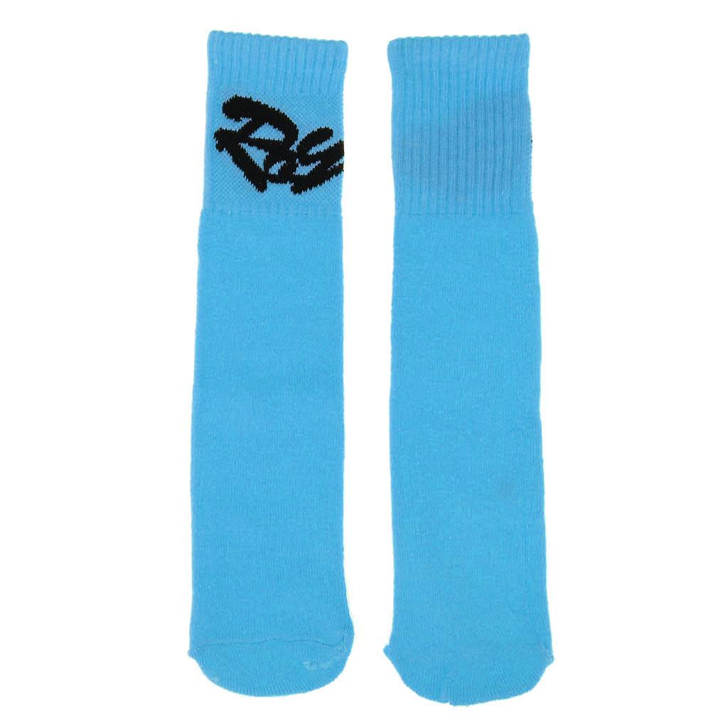 2 Pairs Child Skating Cotton Warm Socks Stockings + Skates Insoles Blue M