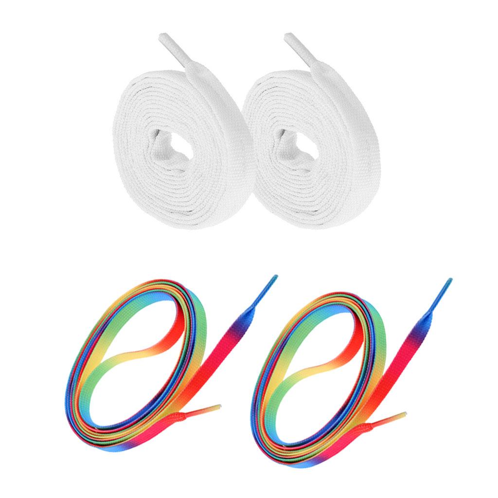 2 Pairs Roller Inline Skate Shoelaces Skates Strings Shoe Laces 180cm White