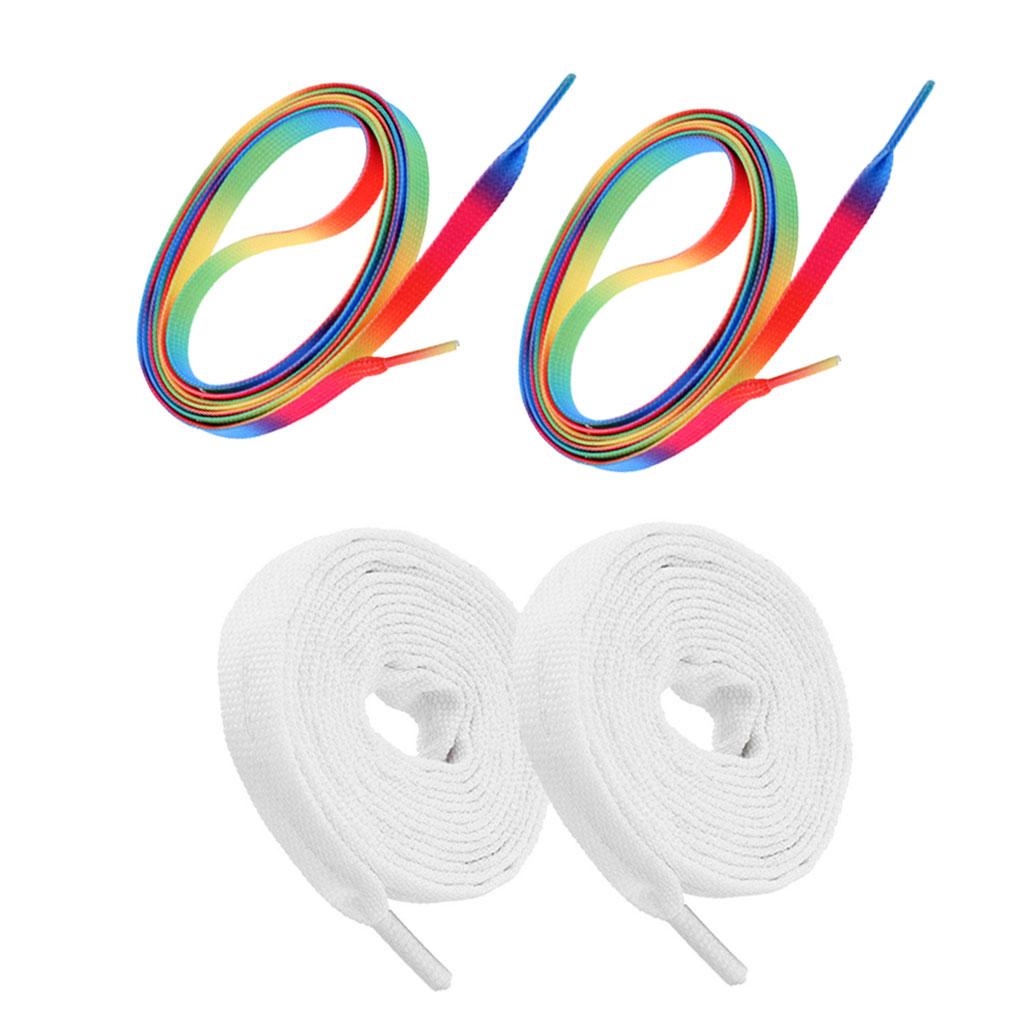 2 Pairs Roller Inline Skate Shoelaces Skates Strings Shoe Laces 180cm White