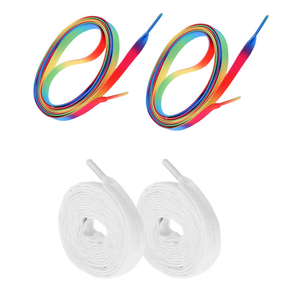 2 Pairs Roller Inline Skate Shoelaces Skates Strings Shoe Laces 180cm White