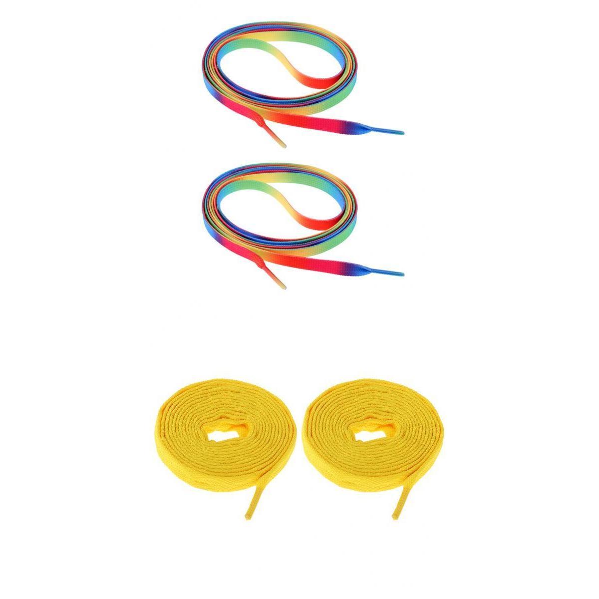 2 Pairs Roller Inline Skate Shoelaces Skates Strings Shoe Laces 180cm Yellow