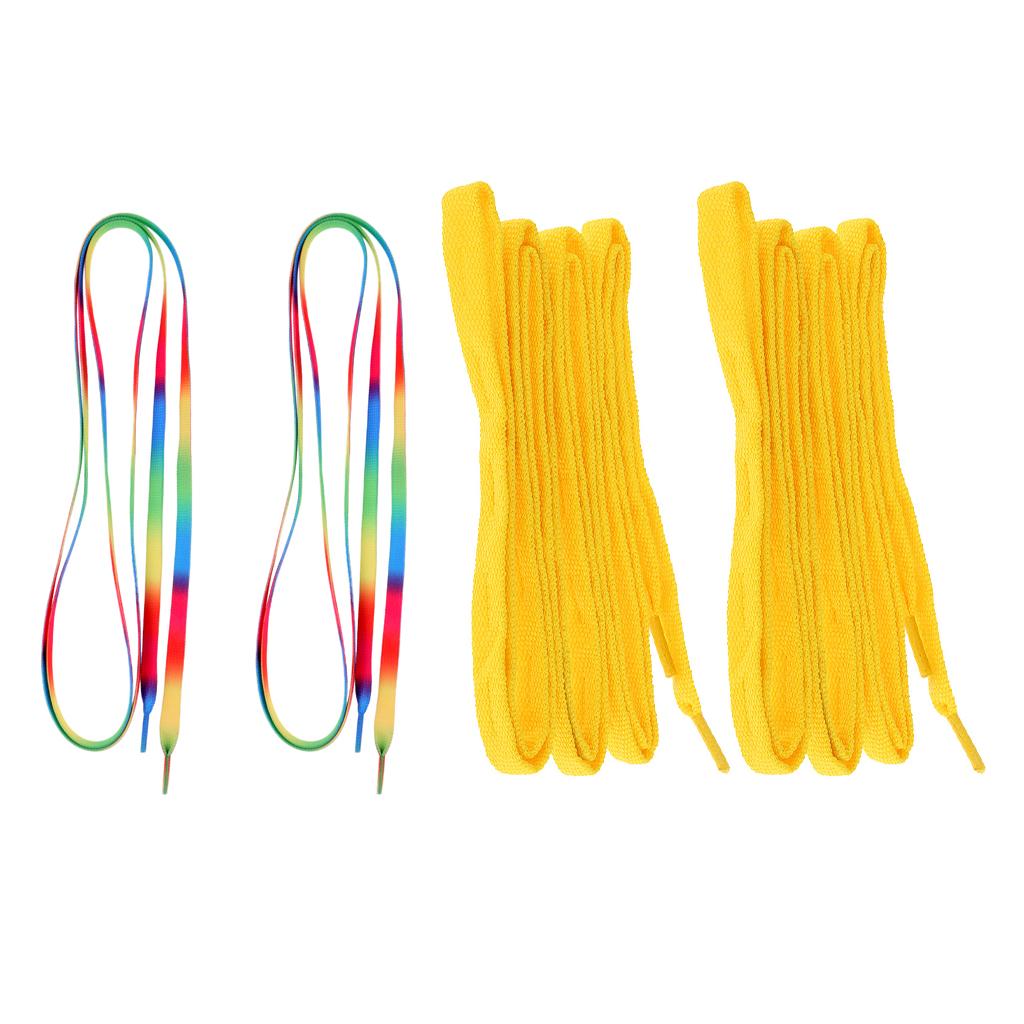 2 Pairs Roller Inline Skate Shoelaces Skates Strings Shoe Laces 180cm Yellow