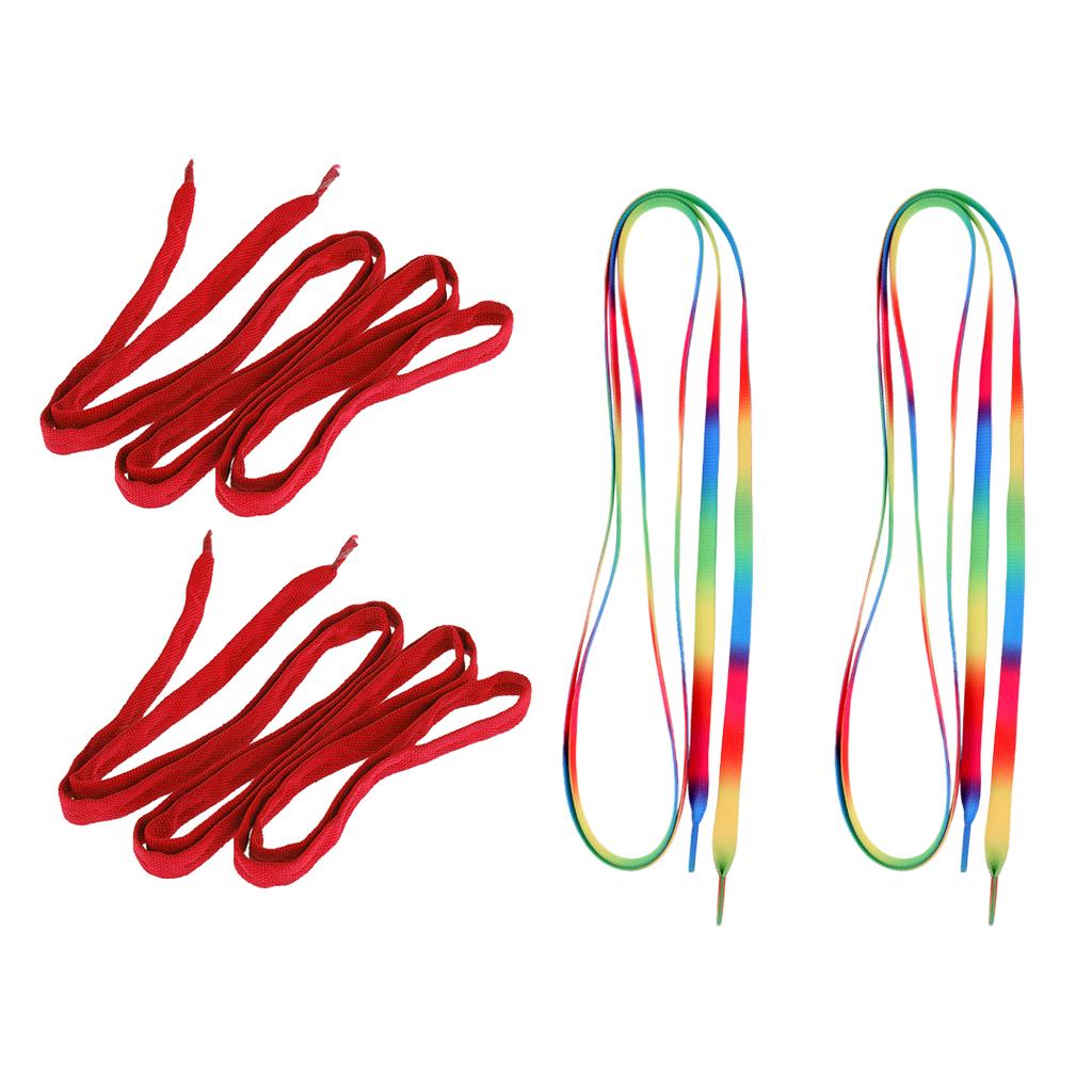 2 Pairs Roller Inline Skate Shoelaces Skates Strings Shoe Laces 180cm Red