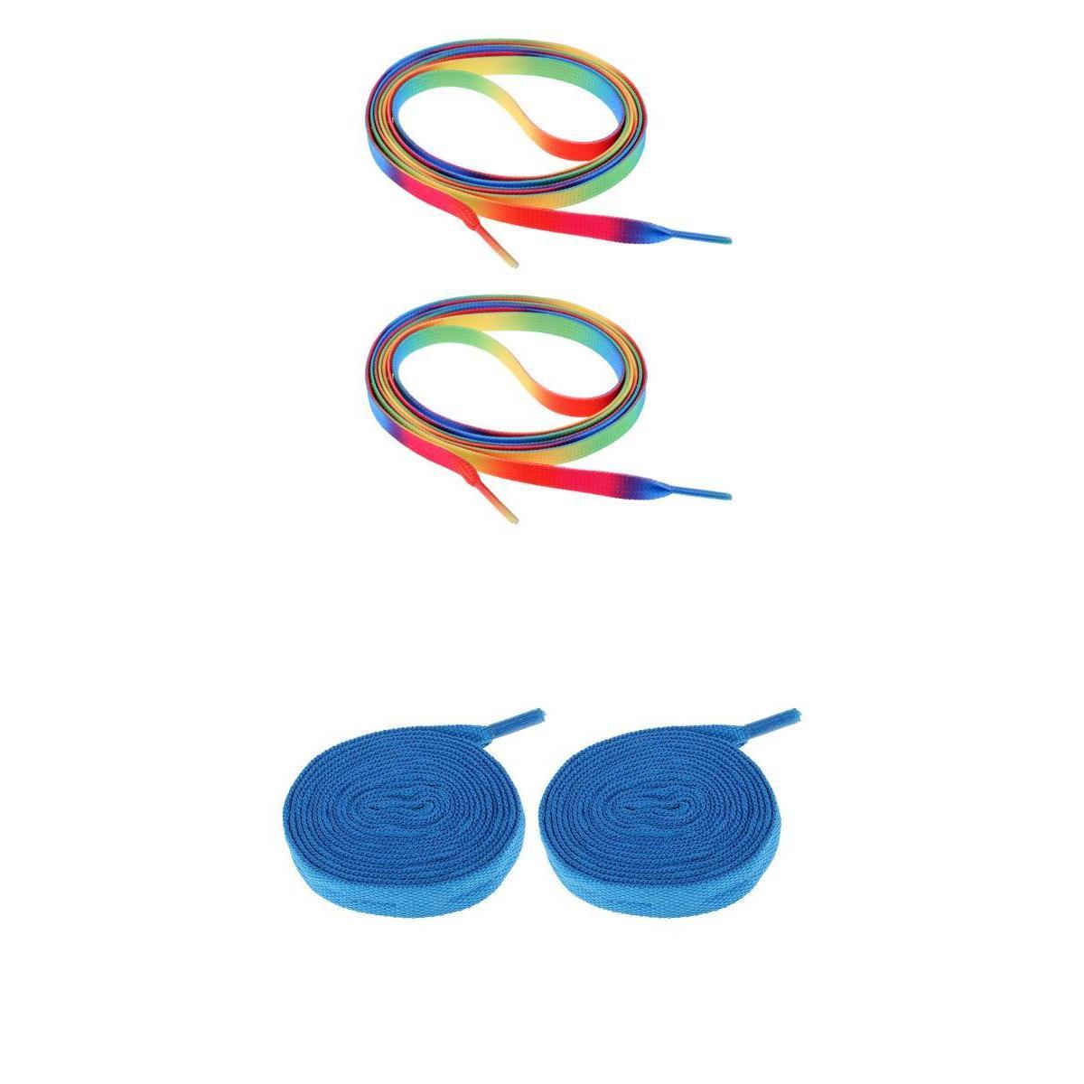2 Pairs Roller Inline Skate Shoelaces Skates Strings Shoe Laces 180cm Blue