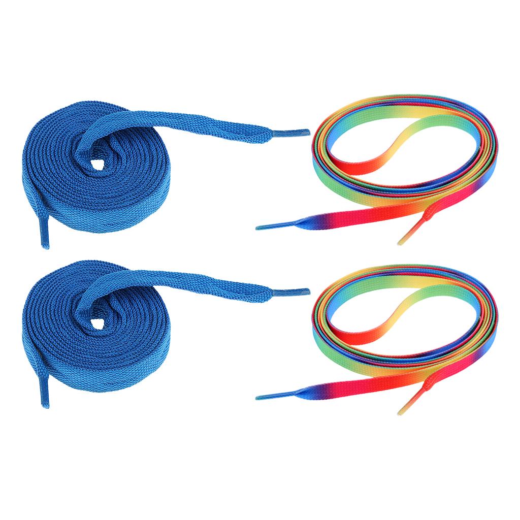 2 Pairs Roller Inline Skate Shoelaces Skates Strings Shoe Laces 180cm Blue