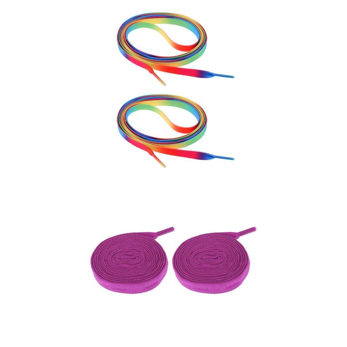 2 Pairs Roller Inline Skate Shoelaces Skates Strings Shoe Laces 180cm Purple
