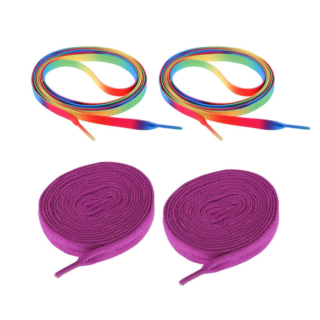 2 Pairs Roller Inline Skate Shoelaces Skates Strings Shoe Laces 180cm Purple