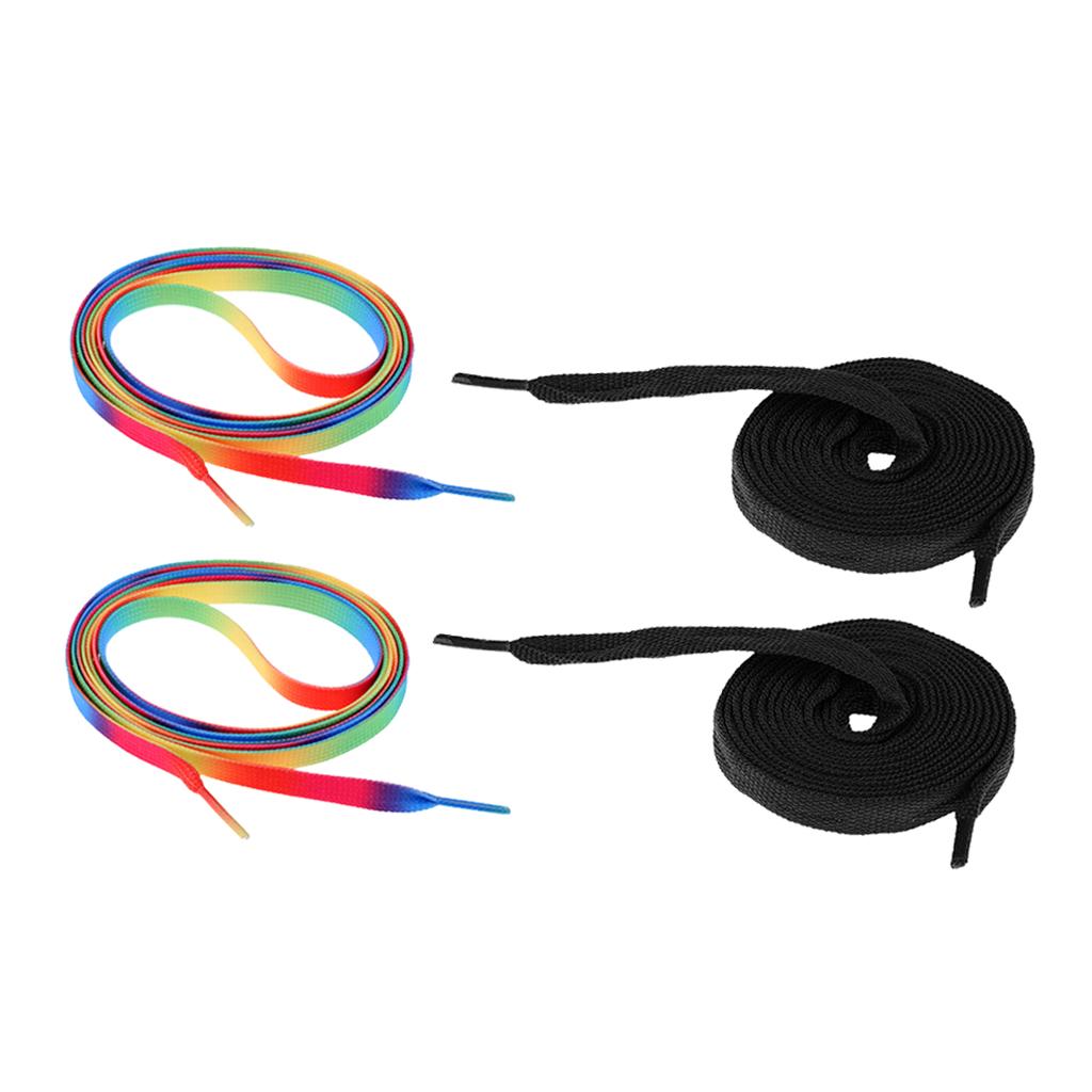 2 Pairs Roller Inline Skate Shoelaces Skates Strings Shoe Laces 180cm Black