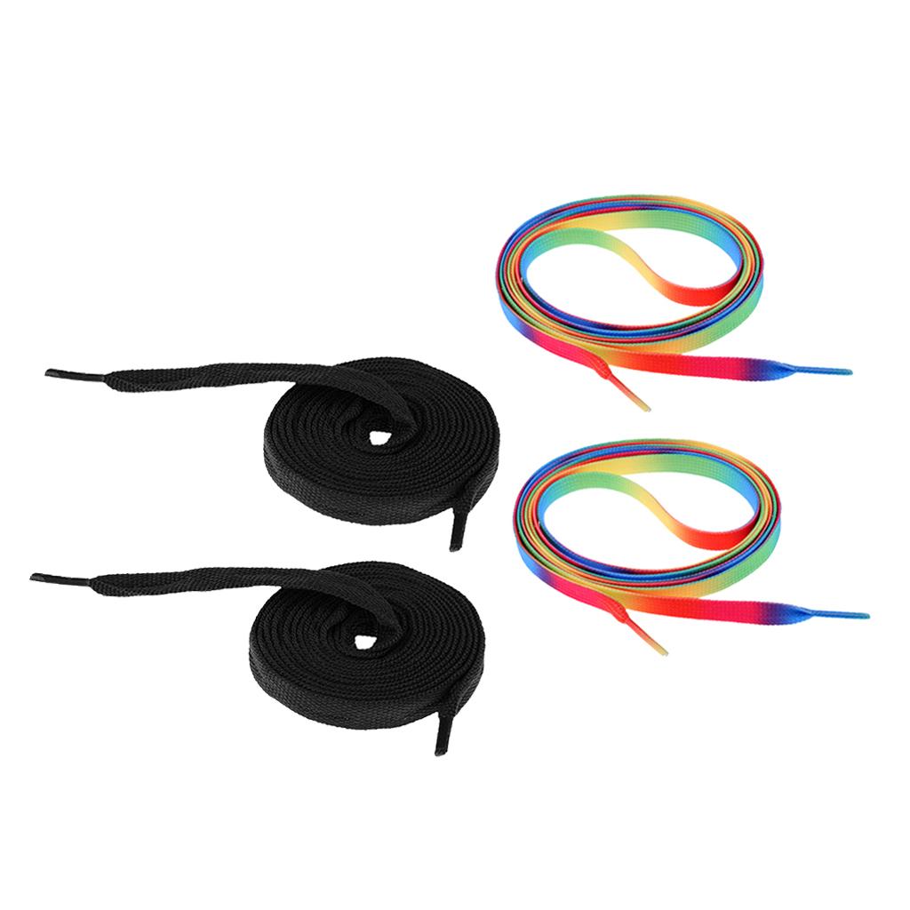 2 Pairs Roller Inline Skate Shoelaces Skates Strings Shoe Laces 180cm Black