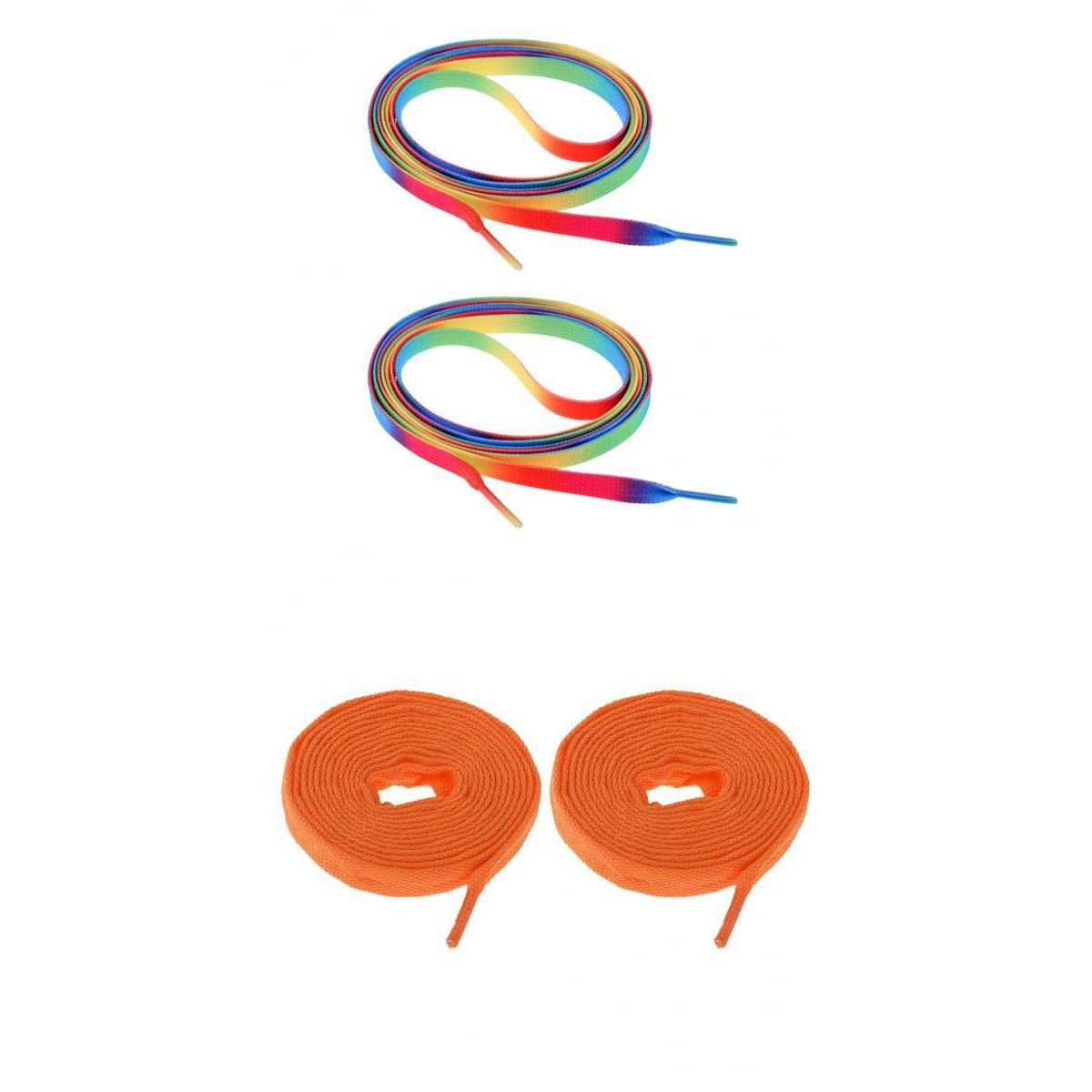 2 Pairs Roller Inline Skate Shoelaces Skates Strings Shoe Laces 180cm Orange