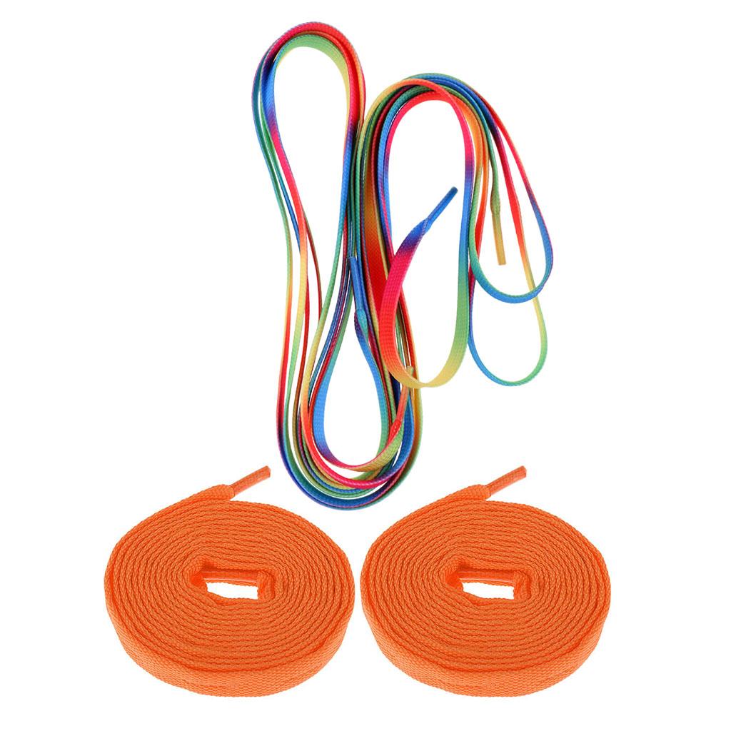 2 Pairs Roller Inline Skate Shoelaces Skates Strings Shoe Laces 180cm Orange
