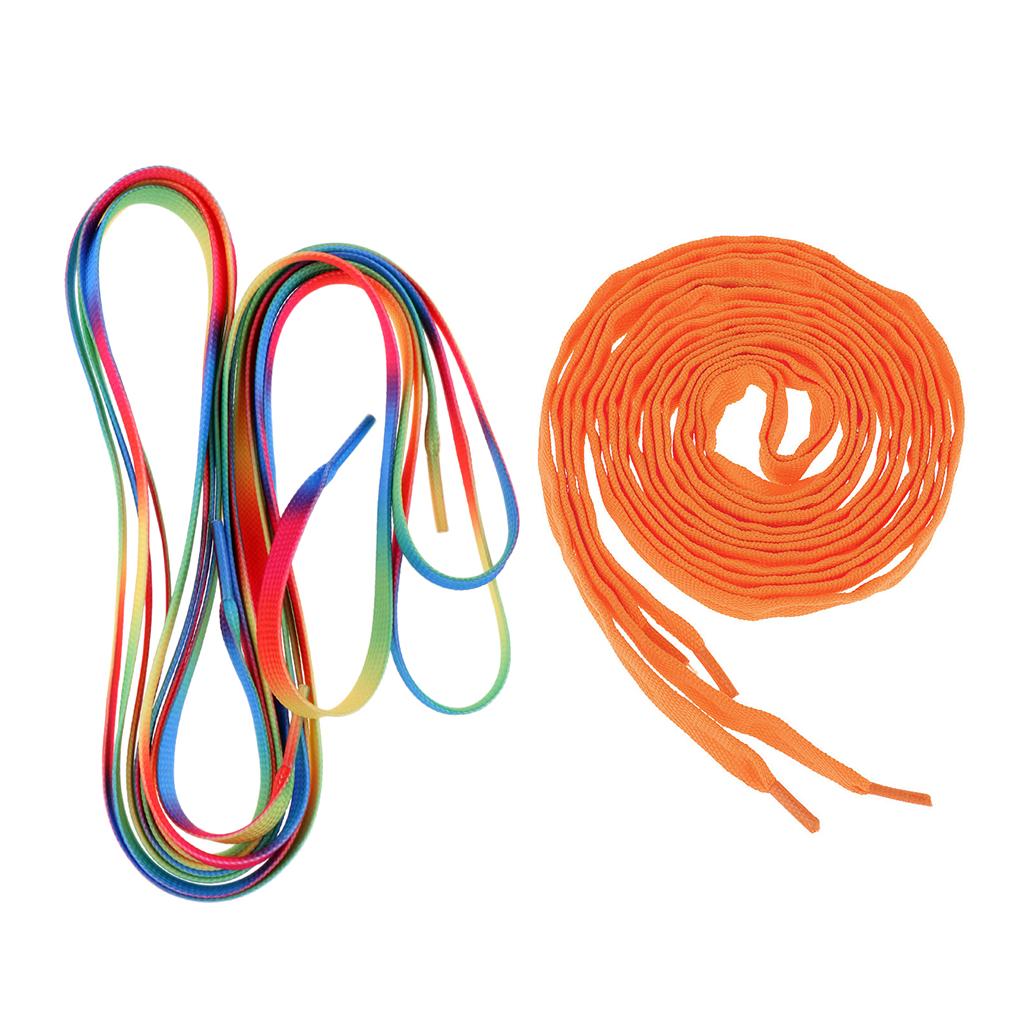 2 Pairs Roller Inline Skate Shoelaces Skates Strings Shoe Laces 180cm Orange