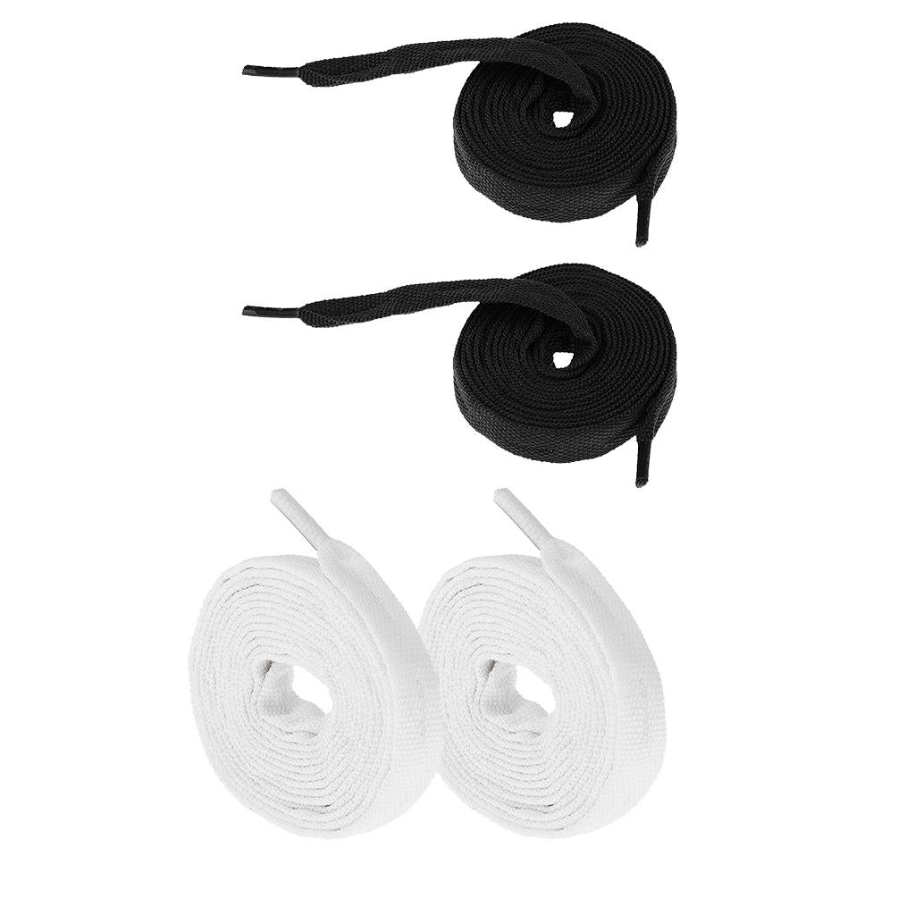 2 Pairs Replacement Skates Shoelaces Roller Skating Strings Black White