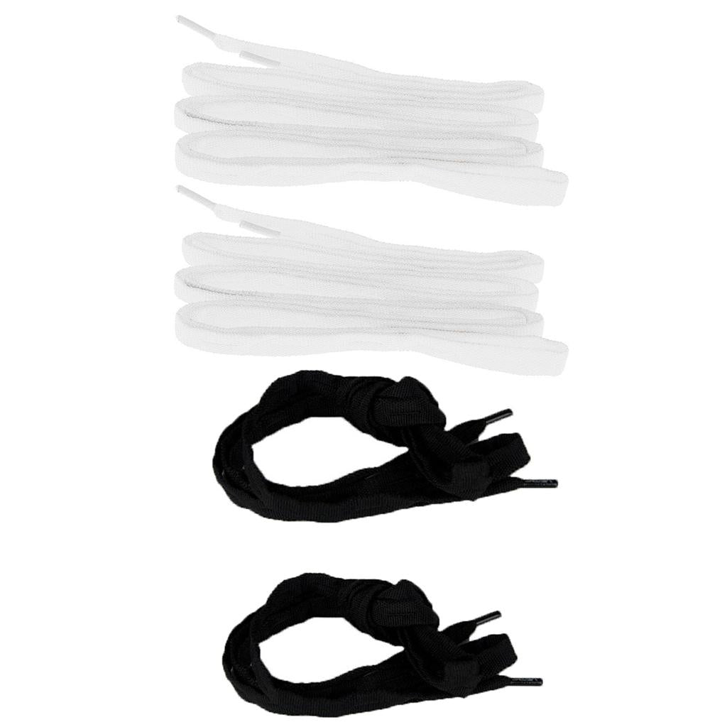 2 Pairs Replacement Skates Shoelaces Roller Skating Strings Black White
