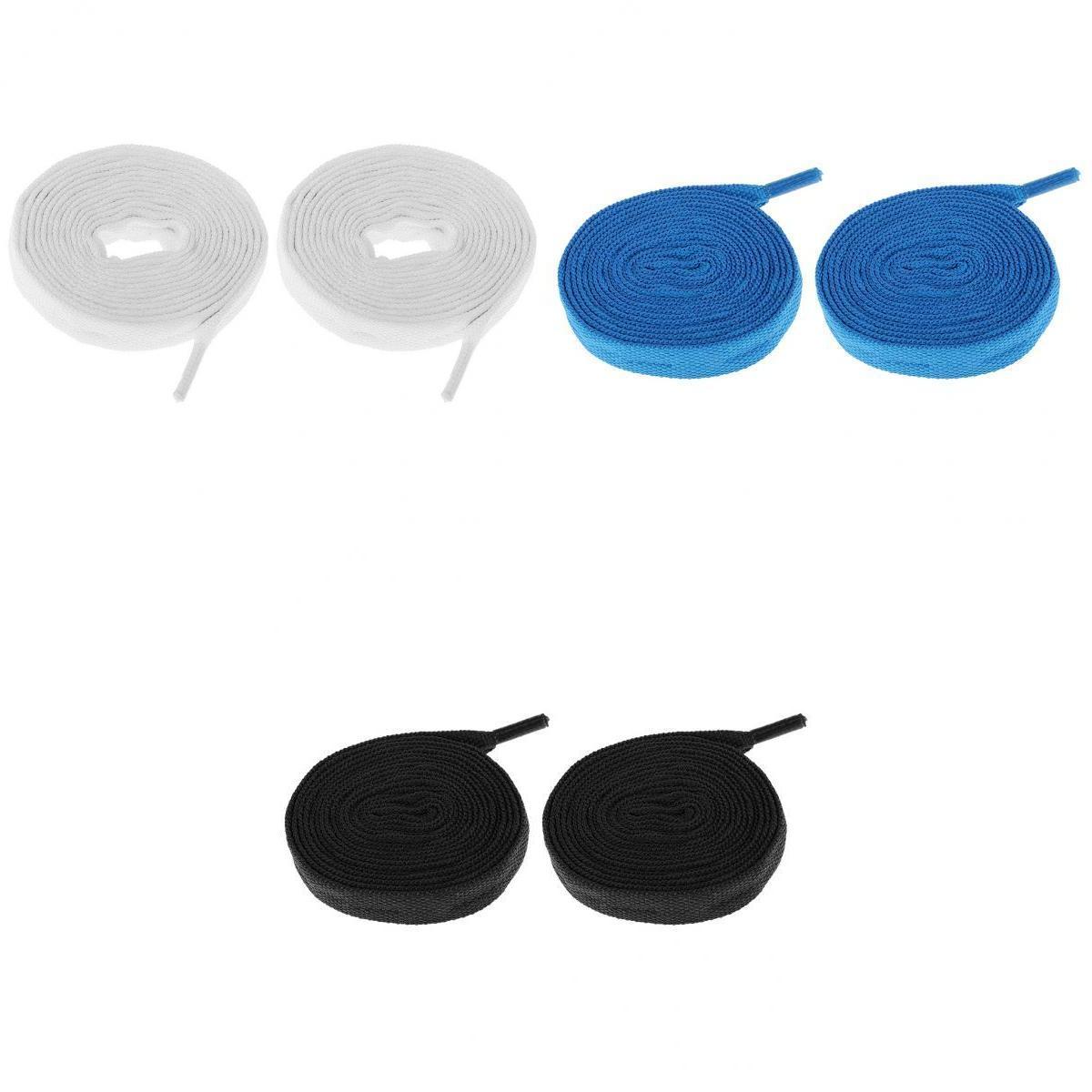 3 Pairs Skates Shoelaces Roller Inline Skate Boots Strings Black Blue White