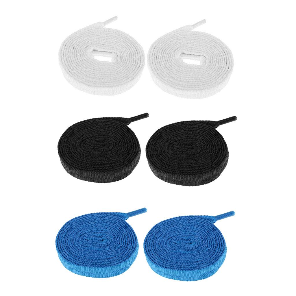 3 Pairs Skates Shoelaces Roller Inline Skate Boots Strings Black Blue White
