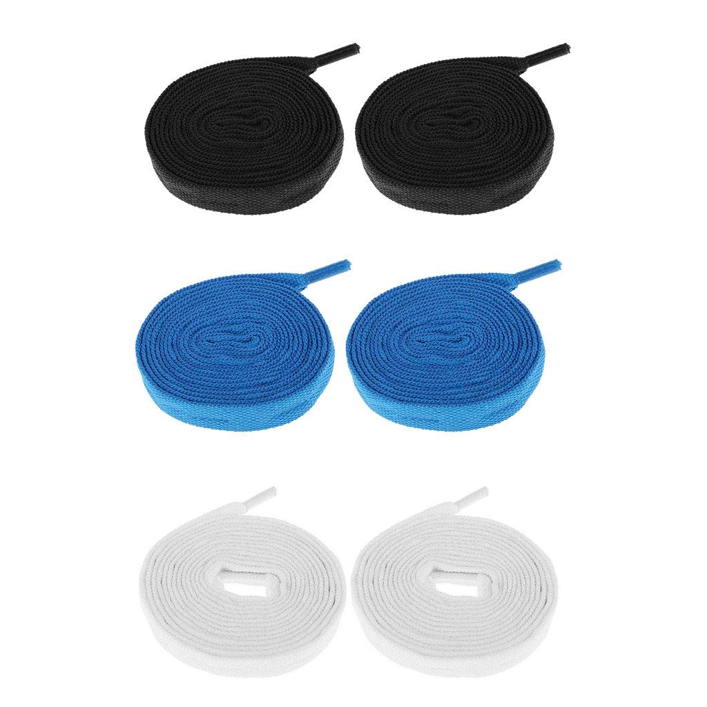 3 Pairs Skates Shoelaces Roller Inline Skate Boots Strings Black Blue White
