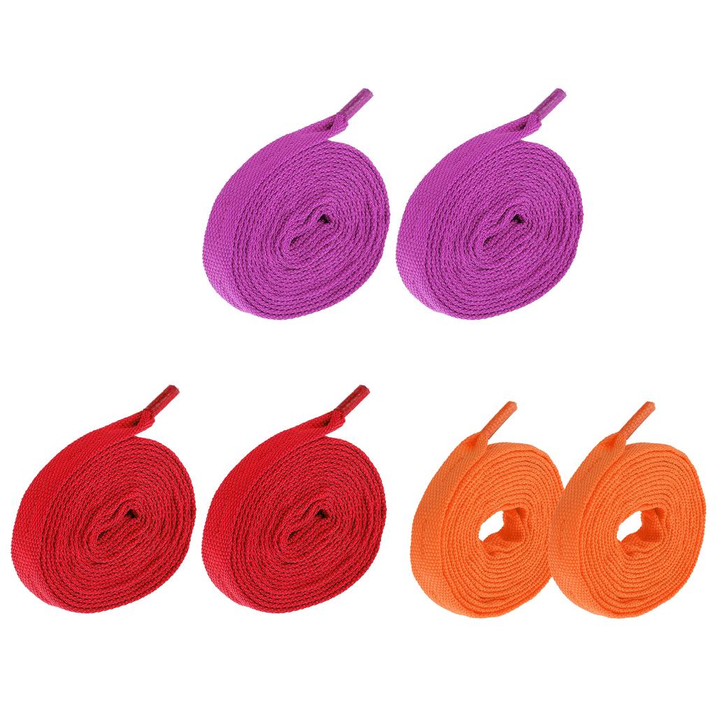 3 Pairs Skates Shoelaces Roller Inline Skate Boots Strings Red Orange Purple
