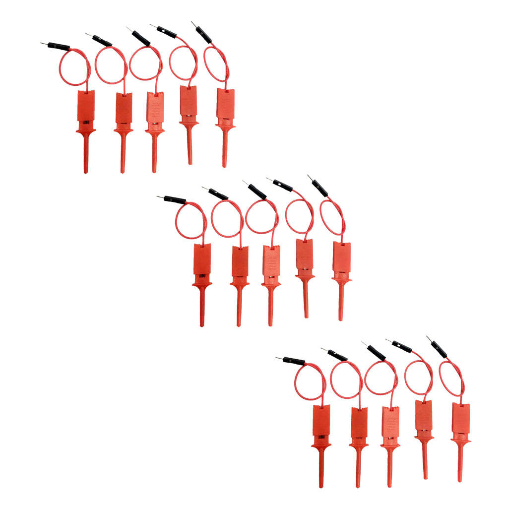 15 Pieces High Quality Test Test Hook Clip Test Probe For Logic Analyzer-Red
